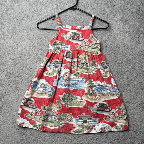 Reyn Spooner Hawaiian Dress Girls Size 6 Christmas Mele Kalikimaka