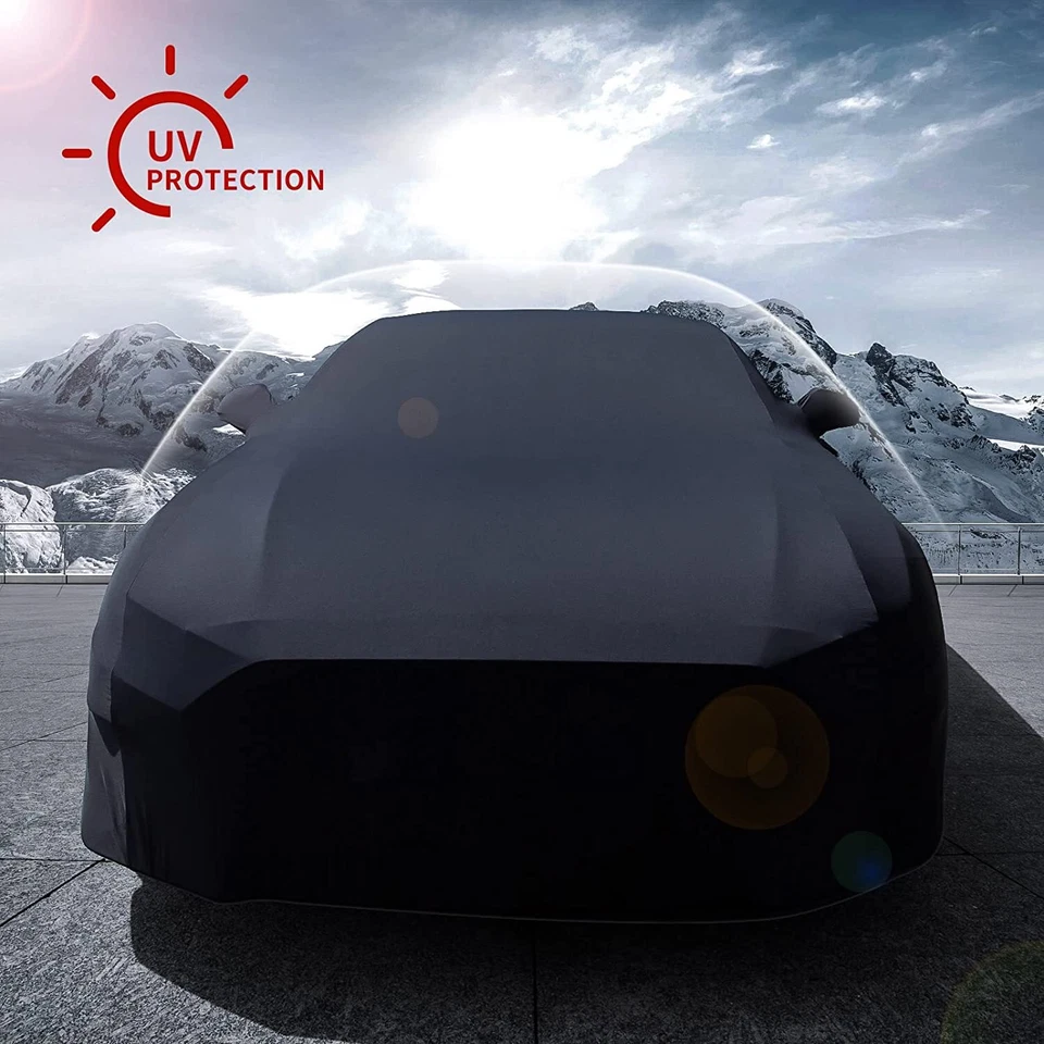 Protector elástico satinado resistente al polvo negro para cubierta interior auto Dodge Caravan Foto 4 de 4