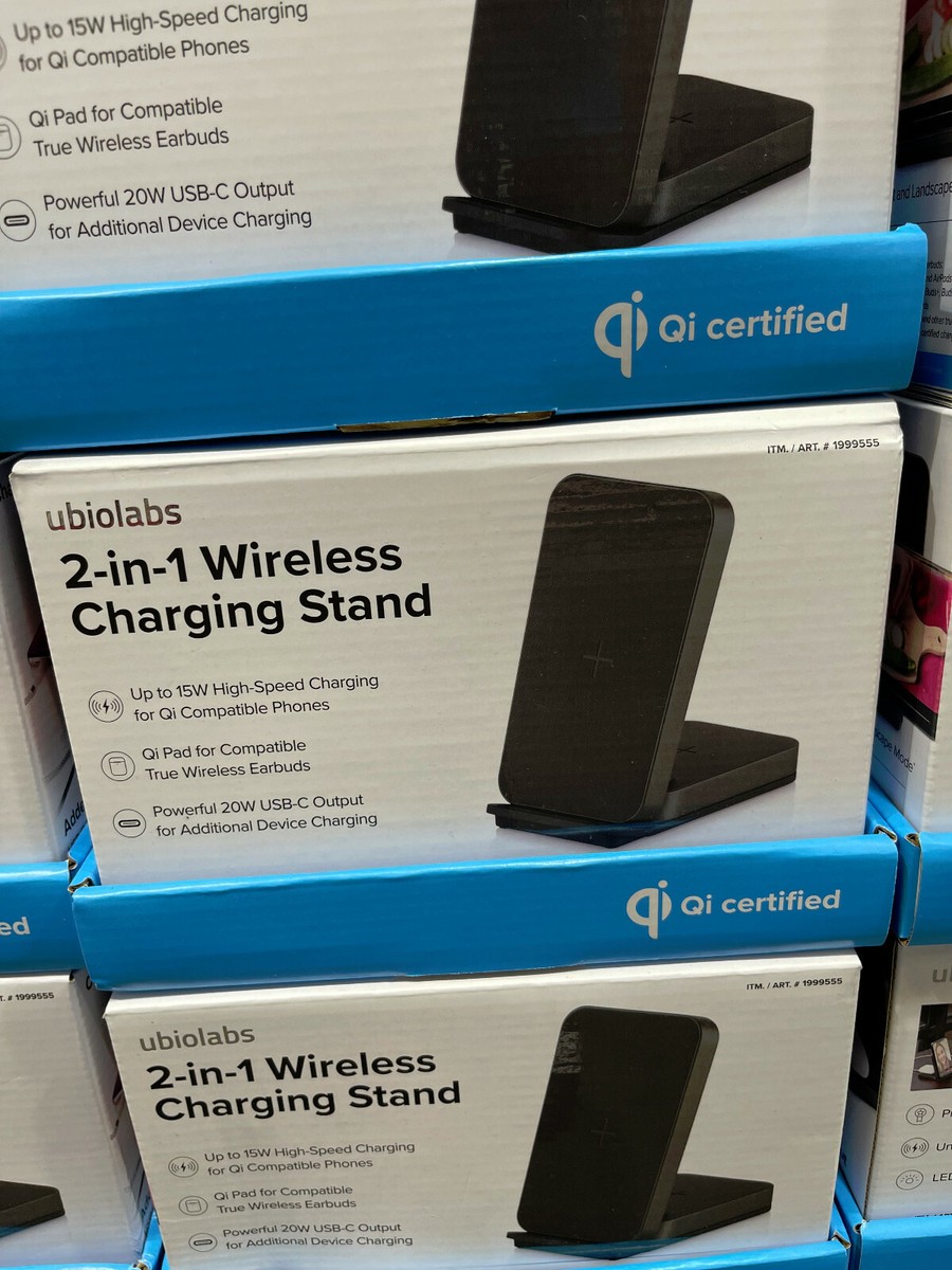 Ubio Labs 15W 2-in-1 Wireless Charging Stand f Qi Certified