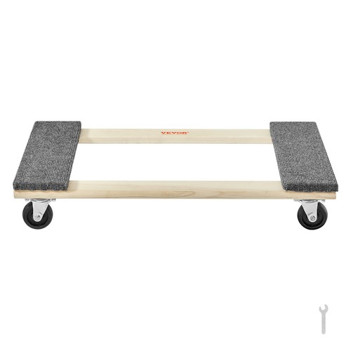 VEVOR Furniture Dolly Moving Dolly Caster 454 kg Capacity 4 Rolling Wheels Wood - Picture 9 of 12