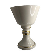 Lenox Ivory Chalice Vase 24K Gold Trim 9" Classic Mark 3491-X-513
