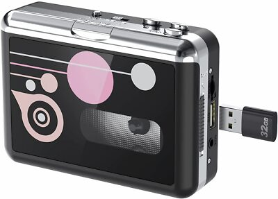 #ad Cassette Player Portable Converter Recorder Convert Tapes to Digital MP3 $23.99