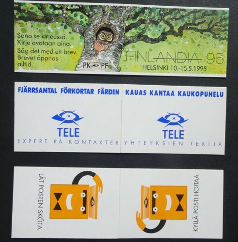 FIN lot de 3 livres livrets thématiques oiseaux timbres livres de Finlande UMM  - Photo 1/2