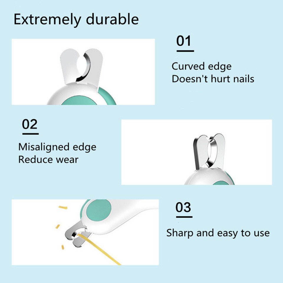 Dog Cat Nail Clipper with LED Light Safety Cat Pet Nail Trimmers Cat