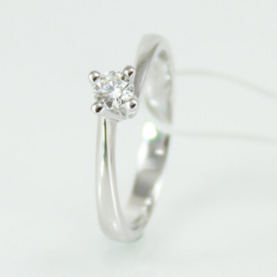 Woman's Solitaire Ring by Mirco Visconti in White Gold with Certified Diamond 23