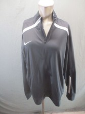 NIKE Size L Mens Gray Full Zip Stand Collar Pocket Breathable Track Jacket 936
