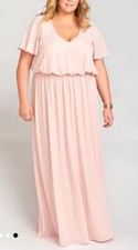 Show Me Your Mumu XXL Michelle Flutter Maxi Dress Blush Pink Wedding Bridesmaid