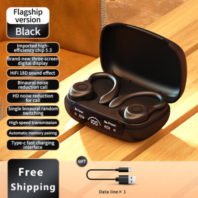 For iPhone 16/15/14Pro Max Samsung S24/S23/22 Bluetooth Headset Ear-Hook Sports 