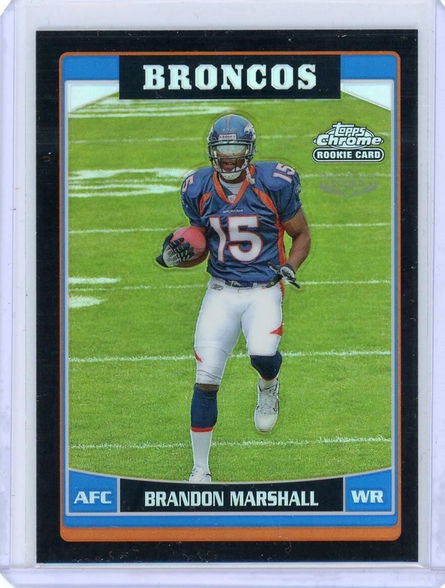 2006 Topps Chrome Football Black Refractor #263 Brandon Marshall No 26 of 199