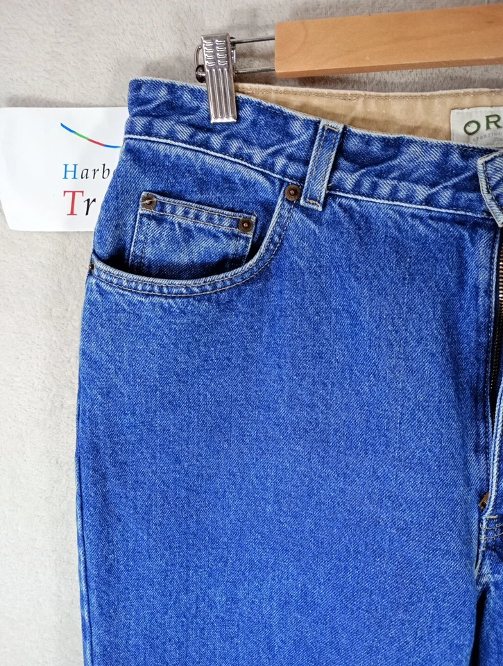 Orvis Jeans Womens UK 16 30 Leg Blue Denim Relaxed Fit Button Fly Designer — 第 4/4 张图片