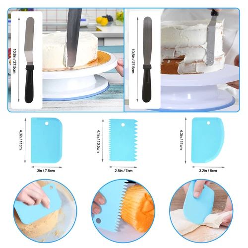 61PCS Rotating Cake Icing Stand Turntable Decorating Revolving Kitchen Display - Picture 5 of 13