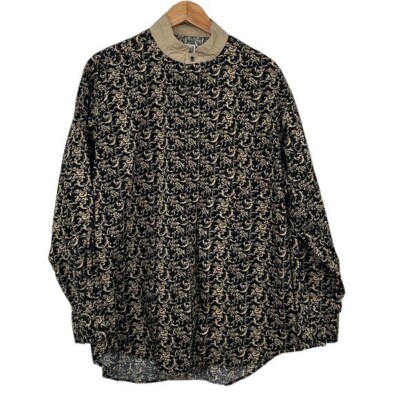 Express Rider Shirt Mens Large Black Tan Rodeo Long Sleeve Button Up Vintage