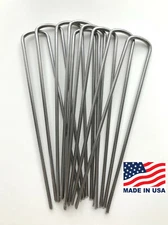 8" Weed Barrier Fabric Stakes Landscape Staples Sod Staples - Commercial Grade 