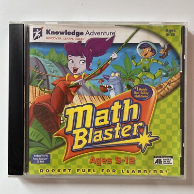 Maths Blaster Ages 9-12 (1999) PC CD ROM Computer Video Game, Education Games