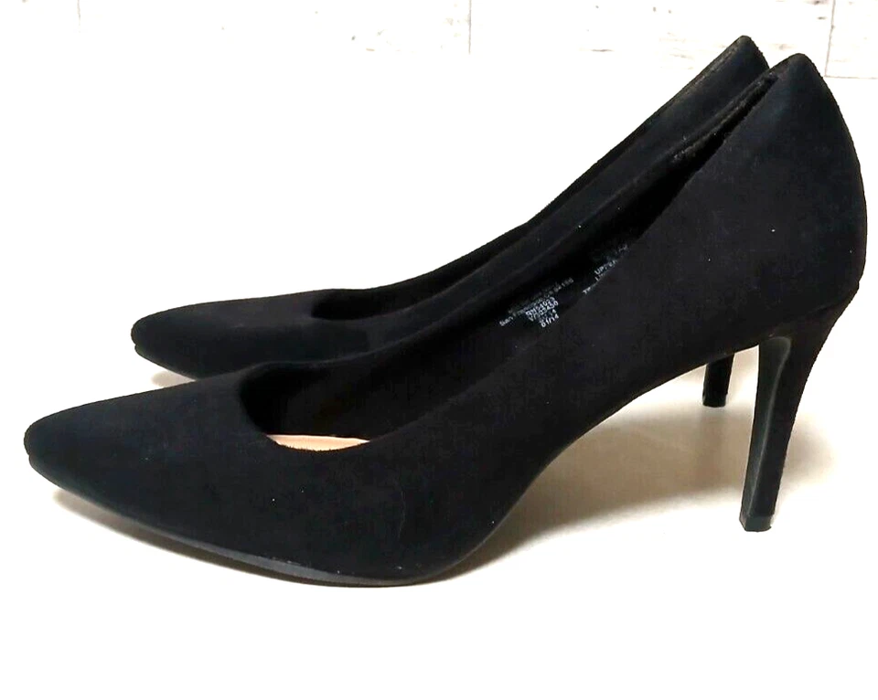 BOMBAS SALTO AGULHA CAMURÇA PRETA MARINHA ANTIGA BIQUEIRA PONTIAGUDA FECHADA 3" SALTO TAMANHO 6 - Imagem 3 de 4