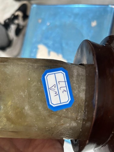 Varita de punto de cristal de cuarzo tallado en citrino ahumado con tapa natural de 2,15 lb + soporte - Imagen 13 de 13