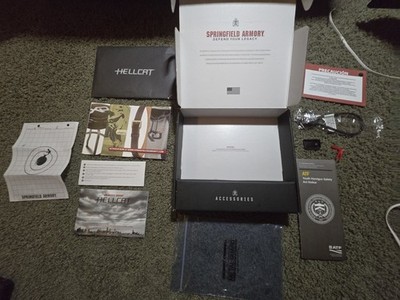 Factory OEM Springfield Armory Hellcat 9mm Cardboard Gun Box And Manual + Papers