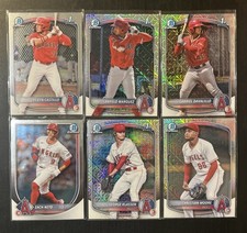 2025 Bowman Chrome Los Angeles Angels 6 Card Lot 4X Mojo Refractor, 2X Base