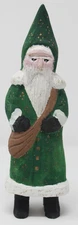 Vtg American Folk Art Santa-Signed-Chinook Montana Artist-Hand Carved & Painted