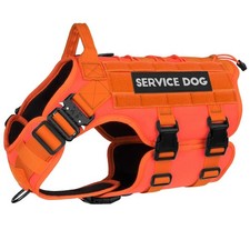 Tactical Dog Vest - No-Pull Emotional Harness with Hook  Loop Patches  Moll...