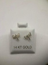 14k yellow gold butterfly earrings