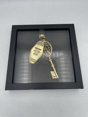 Hotel LVIII Nike Super Bowl VIP Lounge Key Rare Framed Shadow Box Gold Hotel Key