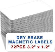 72 Pcs Dry Erase Magnetic Labels, 3.2 X 1.2 Reusable Writable Magnetic Name Tags