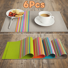 6 Pieces PVC Insulated Plate Mat Scratch Resistant Place Mats  Restaurant