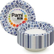 Heavy Duty Blue Paper Plates & Bowls Disposable Party Grease-Resistant 100-200ct