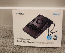 ineo Dual-Bay NVMe Clone Docking Built with Cooling Fan