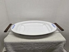 Vintage 60s Corning Ware Blue Cornflower Meat Platter P-19 With Wire Rack