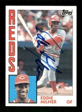1984 Topps   34 Eddie Milner signed auto autograph  dec'd, blue sharpie BXCP59