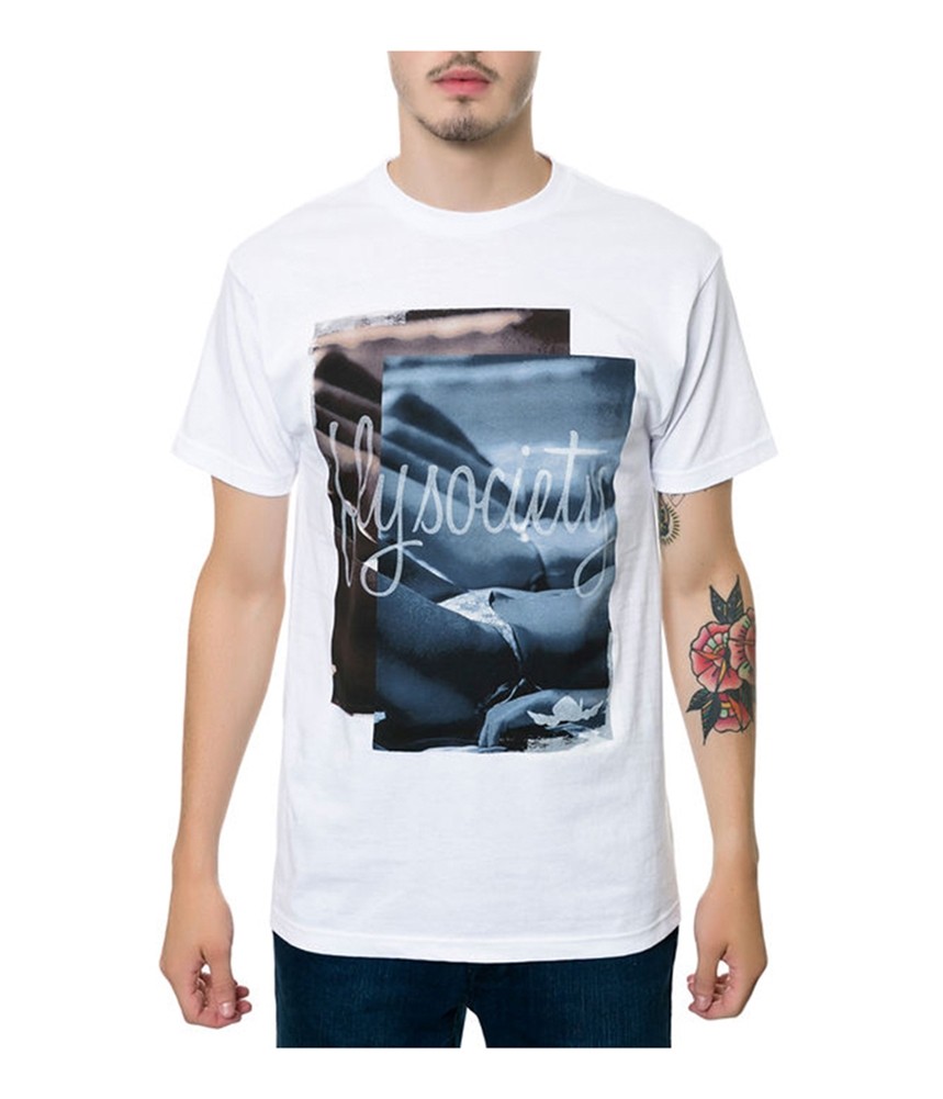 Мужская футболка с графическим рисунком Fly Society белая маленькая 3790₽