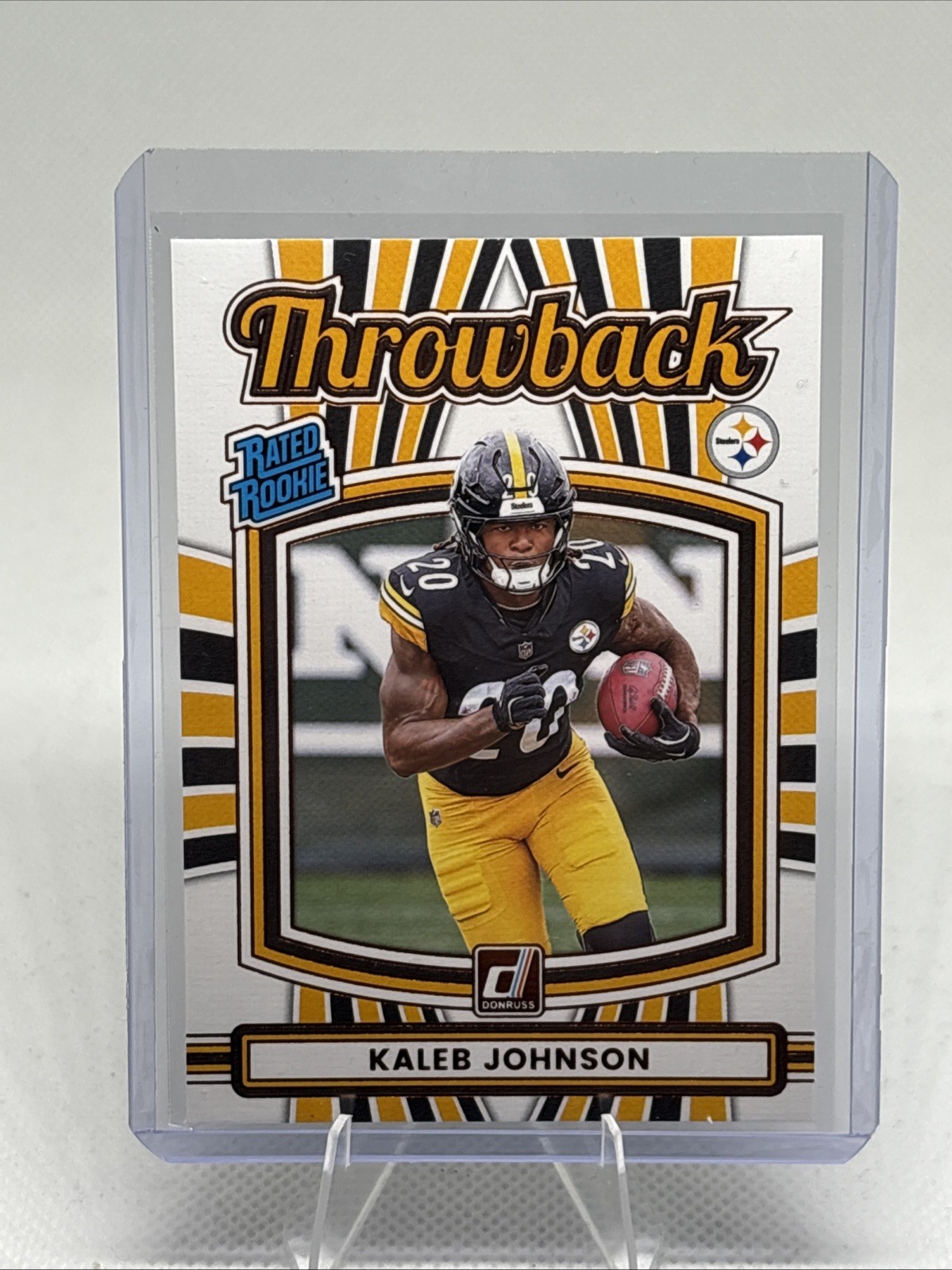 2025 Panini Donruss - Kaleb Johnson #46 Throwback Rated Rookie (RC) Steelers