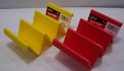Cooking Concepts Taco Stand 4 Pc-Holds 3 Tacos Each-To Hold 12 Tacos RED/YELLOW