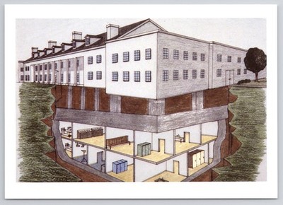 The Greenbrier Underground Bunker Artist Rendering Postcard WV Secret