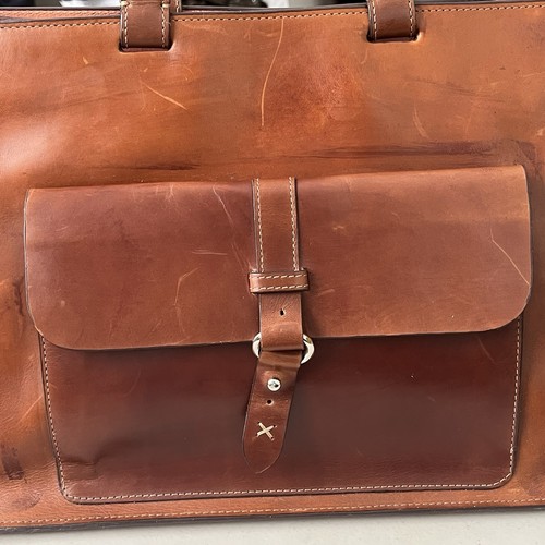 Franklin Covey Full Grain Leather Tornister Teczka Torba Magnetyczne zamknięcie Brązowa - Zdjęcie 16 z 16