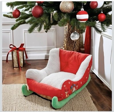 Christmas Sled Dog/Cat Sofa Bed Fleece Washable Anti-Slip  60x38x28cm