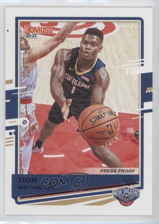 2020-21 Panini Donruss Press Proof Purple 124/199 Zion Williamson #147 0po0