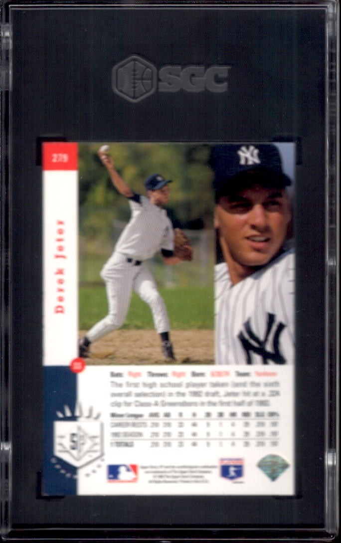 DEREK JETER 1993 Upper Deck SP #279 SGC 7 NM Rookie RC New York Yankees view 2