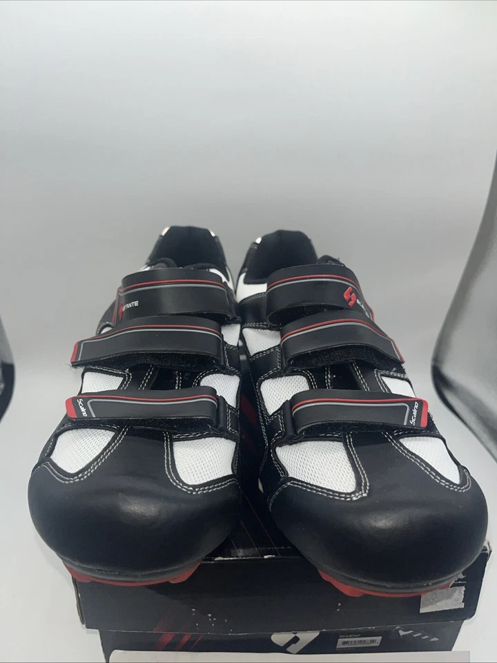 Zapatos de Ciclismo Scattante Spin Scallino 3 Pernos Talla 47 EU - Talla 13 EE. UU. Negro y Rojo Foto 2 de 4