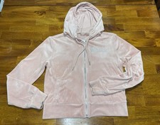 No Boundaries 2pc Velour Tracksuit Set Babe Hoodie  Pants Pink Rhinestone S