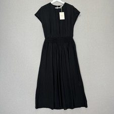 Everlane The Gathered Midi Dress Womens Medium Black Minimalist Old Money Preppy