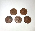 1934 35 36 37 39 Denver mint Lincoln Wheat Cent Penny Set