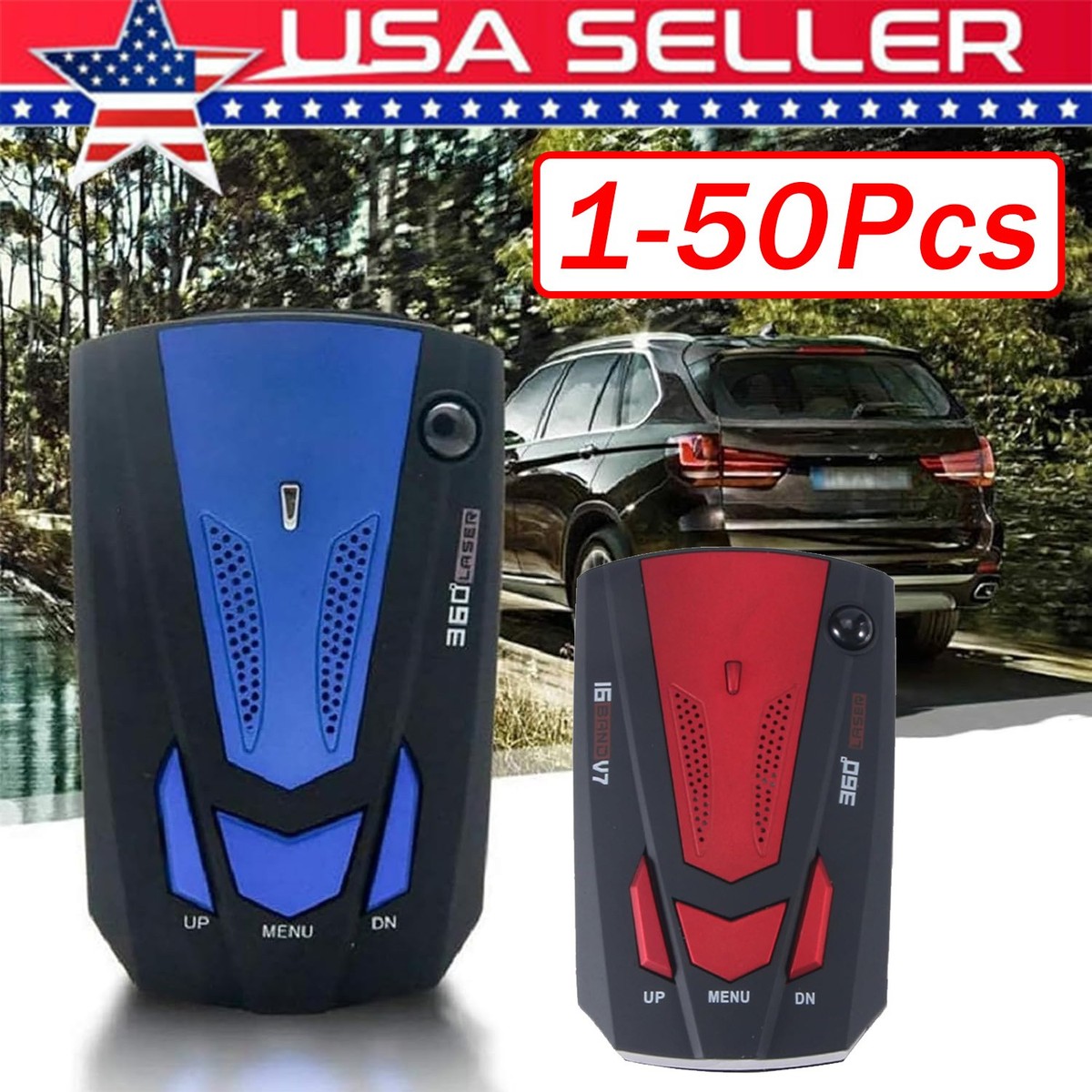 360 Degree Car 16 Band V7 GPS Speed Safety Radar Detector Voice Alert Laser Lot