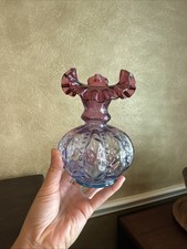 Fenton Mulberry Beaded Melon Glass Vase Purple Ombre OPTIC 6  