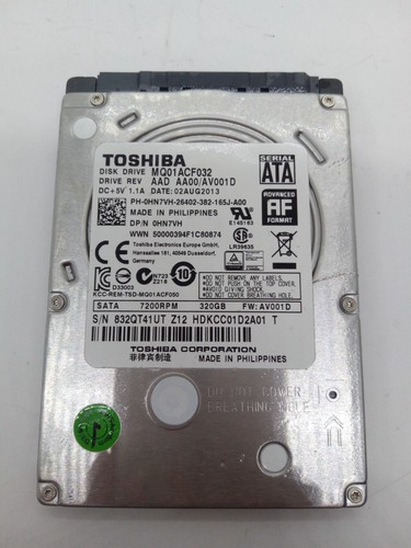 TOSHIBA**MQ01ACF032** 320GB*** SATA HDD Notebook 2,5'' ZOLL#NFP1936