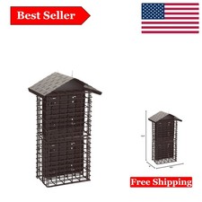 Metal Roof 4-Cake Suet Bird Feeder with Easy Mount Design for Backyard Birds