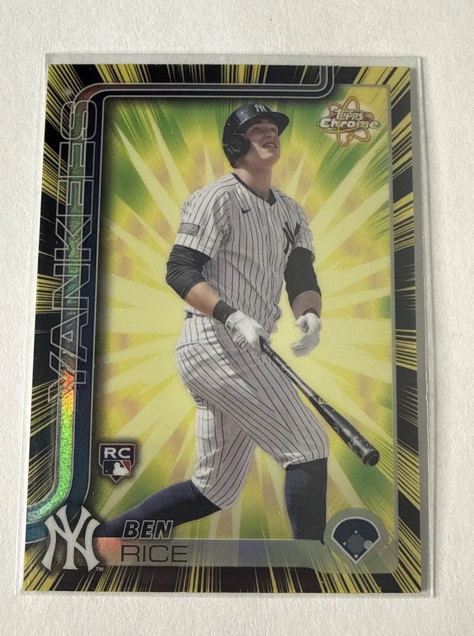 2025 Topps Chrome Ben Rice Radiating Rookies SP New York Yankees RC #RR-15