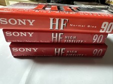 Sony HF 90 Minute Blank Audio Cassette Tapes High Fidelity Lot of 3 New Sealed